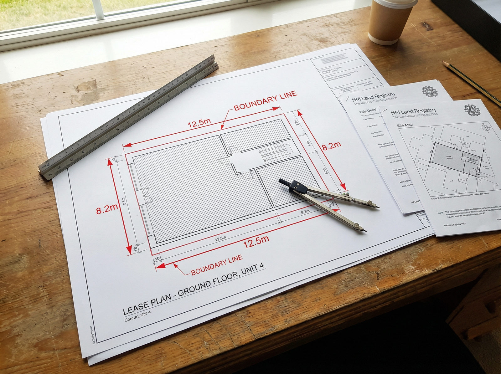 Detailed Land Registry compliant lease plan with boundary measurements